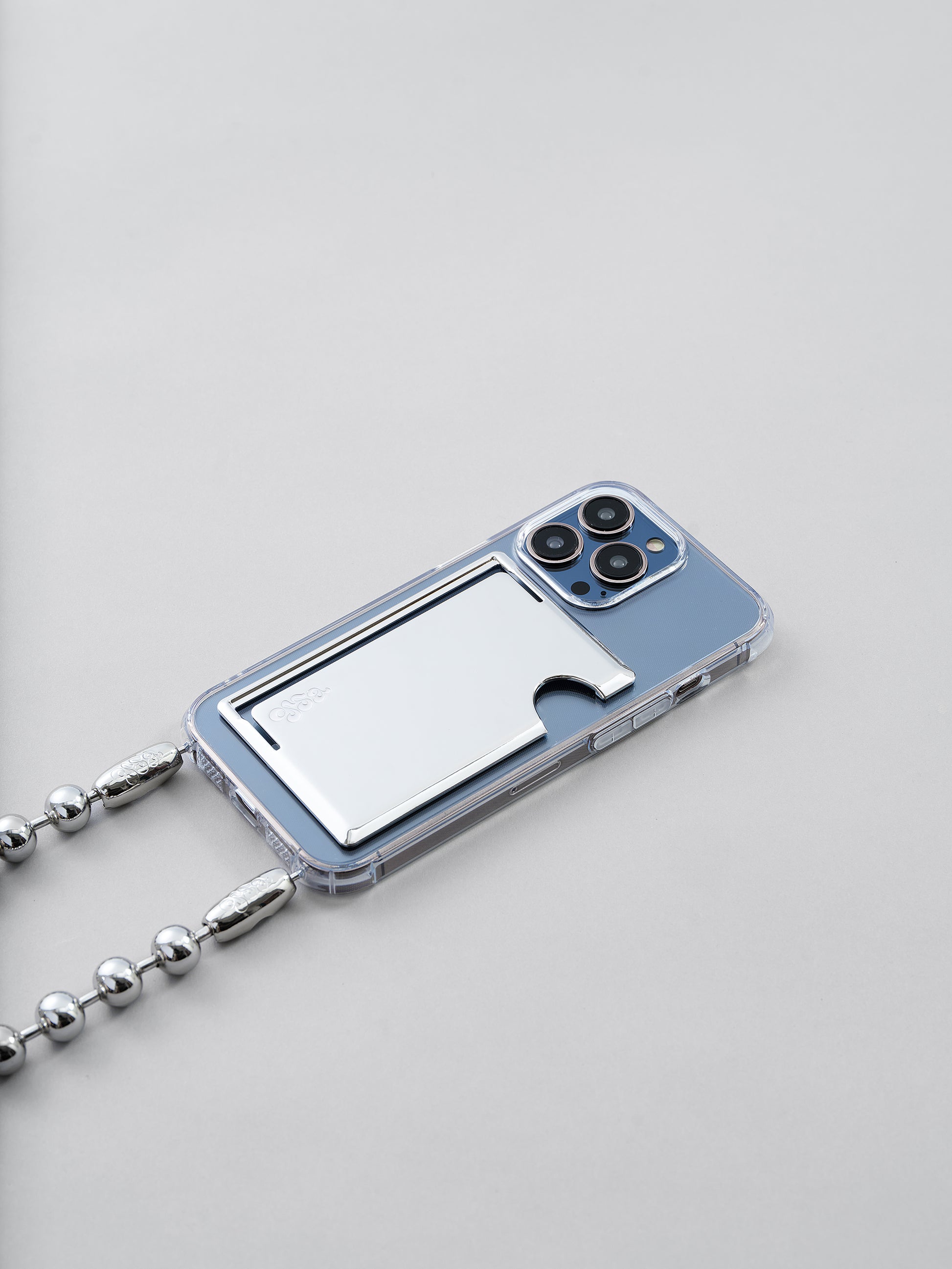 card sleeve phone Card Holder Rhodium Metall - Mobile iPhone